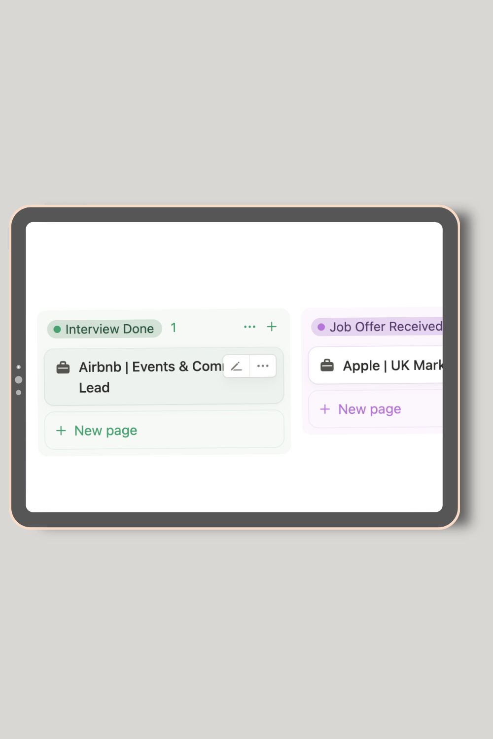 Interview status tracker